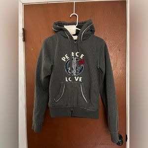 peace zip up hoodie